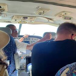 on the plane heading back to Nairobi