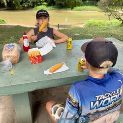 Lunch and then a swim in the creek