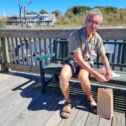 Shrimpsessen am Steg