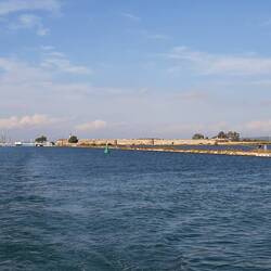 looking back at the swing bridge