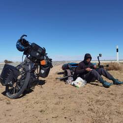 Mittagspause im kalten Wind