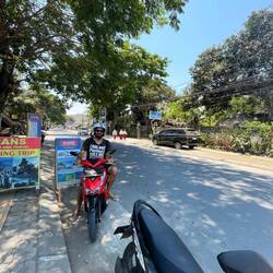 Me picking up my scooter in Kuta (Lombok)