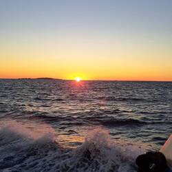 Sonnenuntergang auf der Rückfahrt