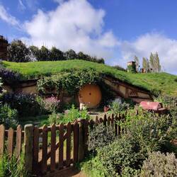 Des petites maisons avec de l'herbe dessus