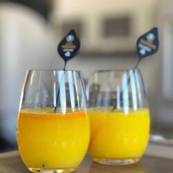 Fresh OJ ... hallmark of the company that caters THY flights — ADB, İzmir.