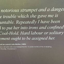 The reports of the behaviour of the women on the ships on the way to Tasmania was reported.