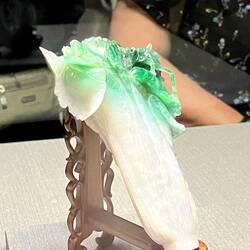 Grasshoppers on Lettuce--Jade Carving