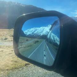 Kept seeing thr magnificent mountains in the mirrors