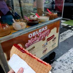 Obleas, Sandwichwaffel mit verschiedenen Füllungen