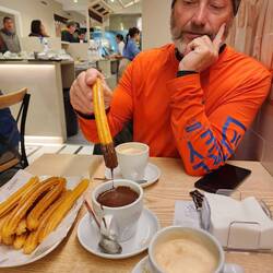 Churros and chocolate for dinner.