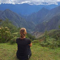 Alex mit Blick auf Machu Picchu