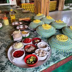 The ingredients provided in the Balinese cooking class