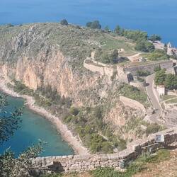 Blick auf den Argolischen Golf und die Burganlage Akronafplia