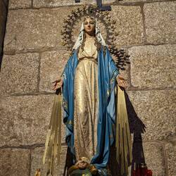 My favorite Virgin Mary sculpture in a chapel at Santiago