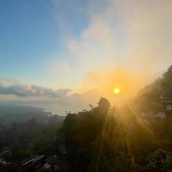 The view from our breakfast place at Mt. Batur