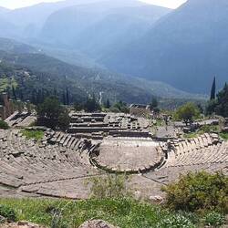 Blick von oben auf das Amphitheater