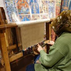 Silk weaving in action
