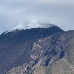 Stromboli spewing steam ... Italy.