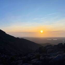 Sunset from Mt Owen looking towards the ocean