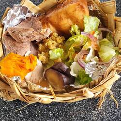 Lunch served in a traditional basket