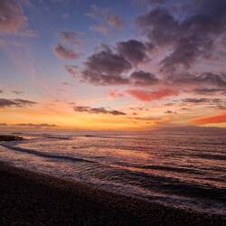 Sonnenuntergang mit kitschigen Farben