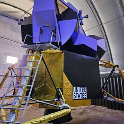 A life sized model of the lunar lander