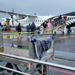 Air New Zealand, note silver fern on back of plane