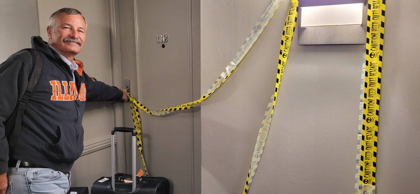 "Decorations" outside our room
