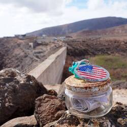 Ein Geocache mit Travelbug aus den USA