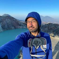 Me enjoying the sunrise over the Ijen crater