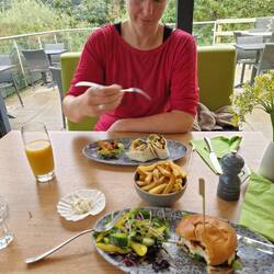 Falafel and Halloumi burger at Whins Green