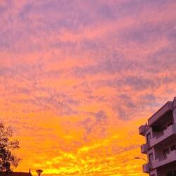 Intensives Abendglühen in der Stadt!