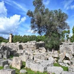 Hier stand der Zeustempel und das Olympische Feuer wird hier entfacht für den Fackellauf.