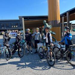 Friendly group of riders