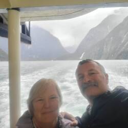 From the back of our boat on Milford Sound