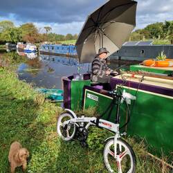 Will purchased a large fishing umbrella so he could spend even more time feeding the fish