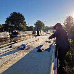 Scraping the ice from the solar panels