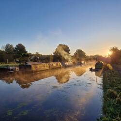 Rainboat during the first frost of the season