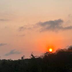 Sonnenuntergang auf Heimfahrt