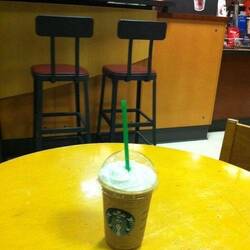 My pricey ice coffee at the Starbucks at Bahrain Airport.