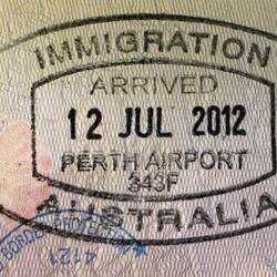 My entry stamp for Australia.