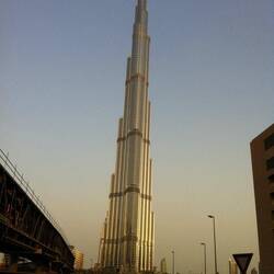 The Burj Khalifa before sundown. I'm happy I managed to get the entire building in this shot.