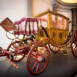 Gala sedan used by Giovanna Medici on her wedding day in 1776 — Museo di Roma ... Palazzo Braschi.