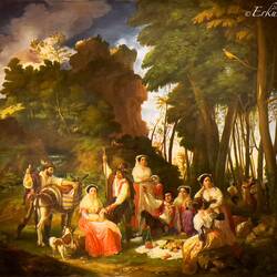 "Lunch in the Country with 'Saltarello' Scene" (V. Morani) — Museo di Roma ... Palazzo Braschi.
