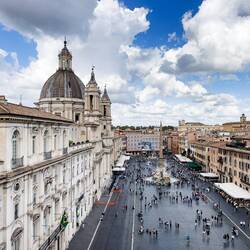 Aerial view of Piazza Navona from the Museo di Roma ... Palazzo Braschi.