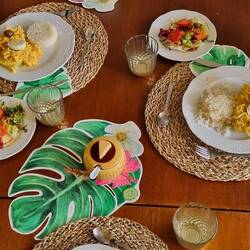 Rico almuerzo en casita el último día