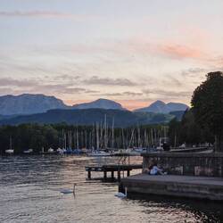 Traunsee at night