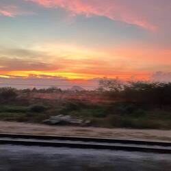 Sonnenuntergang vom Nachtzug aus
