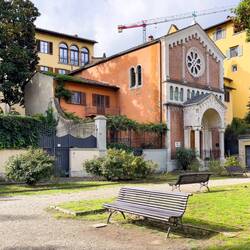 A charming park setting for a Lutheran Church — Florence, Italy.