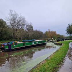 Will steering Rainboat and Mallard while Paul, Daisy and Trixie work the lock